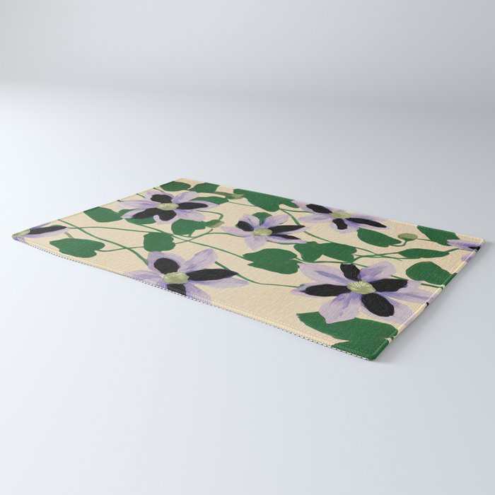 Clematis Botanical Illustration Rug Gallery Image 3