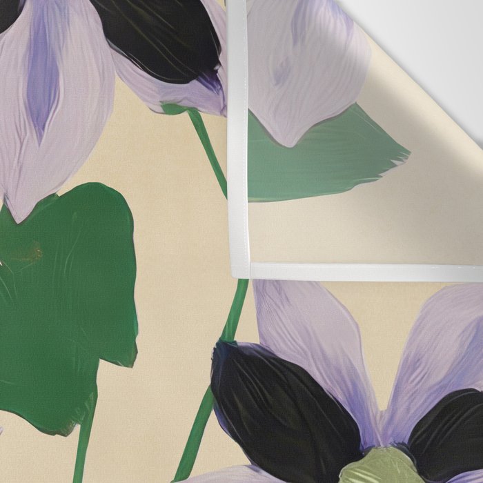 Clematis Botanical Illustration Wall Tapestry Gallery Image 3