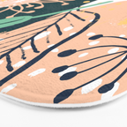 Summer Floral Prints, Abstract, Red and Green, Colourful Prints. Bath Mat Gallery Image 3