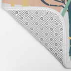 Summer Floral Prints, Abstract, Red and Green, Colourful Prints. Bath Mat Gallery Image 2