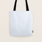 Cozy Vintage Cottage Flowers and Stripes Pattern in Light Blue and White Tote Bag Gallery Image 1