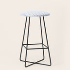 Cozy Vintage Cottage Flowers and Stripes Pattern in Light Blue and White Stool Gallery Image 1