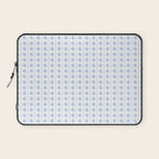 Cozy Vintage Cottage Flowers and Stripes Pattern in Light Blue and White Laptop Sleeve Gallery Image 1