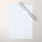 Cozy Vintage Cottage Flowers and Stripes Pattern in Light Blue and White Wrapping Paper Gallery Image 1