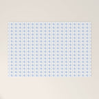 Cozy Vintage Cottage Flowers and Stripes Pattern in Light Blue and White Welcome Mat Gallery Image 1