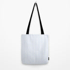 Cozy Vintage Cottage Flowers and Stripes Pattern in Light Blue and White Tote Bag Gallery Image 2