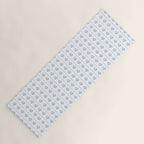 Cozy Vintage Cottage Flowers and Stripes Pattern in Light Blue and White Yoga Mat Gallery Image 1