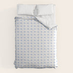 Cozy Vintage Cottage Flowers and Stripes Pattern in Light Blue and White Comforter Gallery Image 6