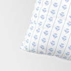 Cozy Vintage Cottage Flowers and Stripes Pattern in Light Blue and White Pillow Sham Gallery Image 4