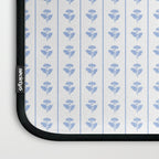 Cozy Vintage Cottage Flowers and Stripes Pattern in Light Blue and White Laptop Sleeve Gallery Image 3