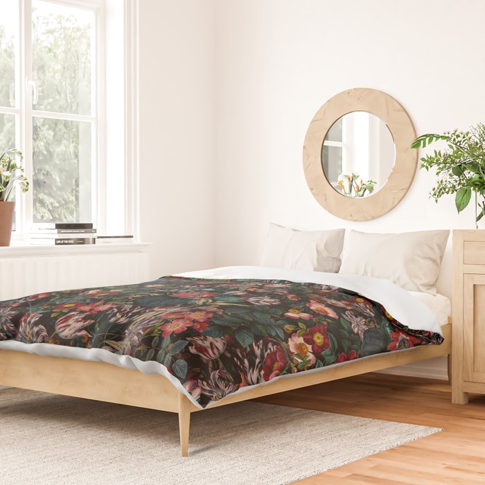 Dark Garden Flowers Duvet Cover Gallery Image 2