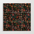 Dark Garden Flowers Wood Wall Art Gallery Image 1