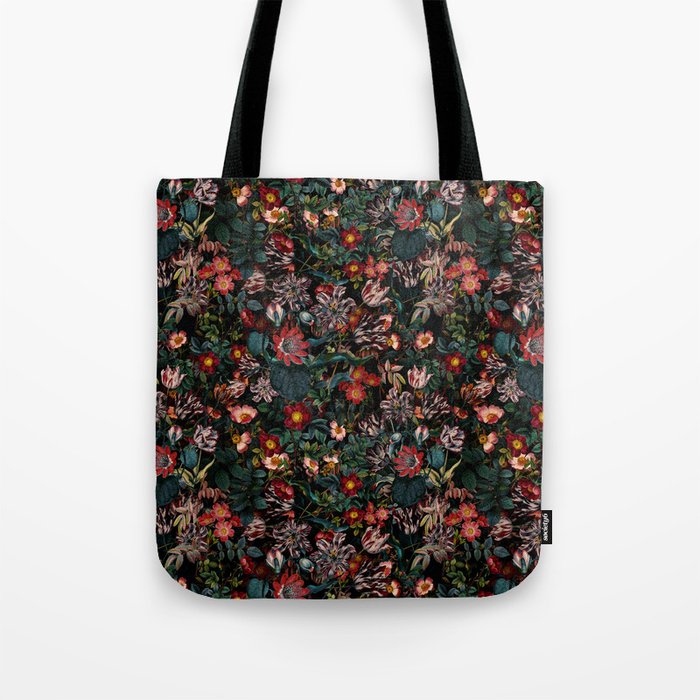 Dark Garden Flowers Tote Bag Gallery Image 1