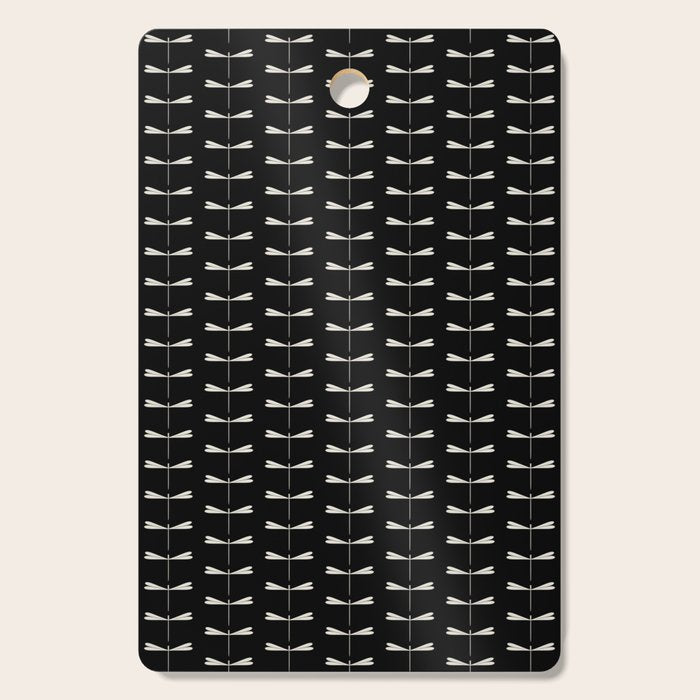 Dragonfly Pattern VII Black Cutting Board Gallery Image 1