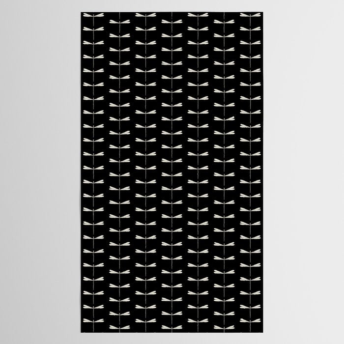 Dragonfly Pattern VII Black Tablecloth Gallery Image 2