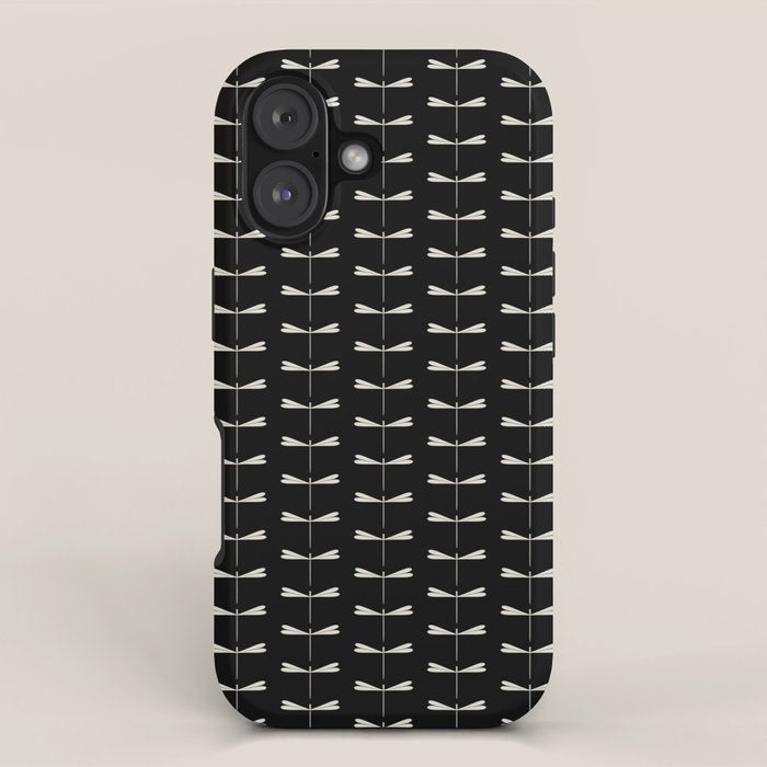 Dragonfly Pattern VII Black iPhone Case Gallery Image 1