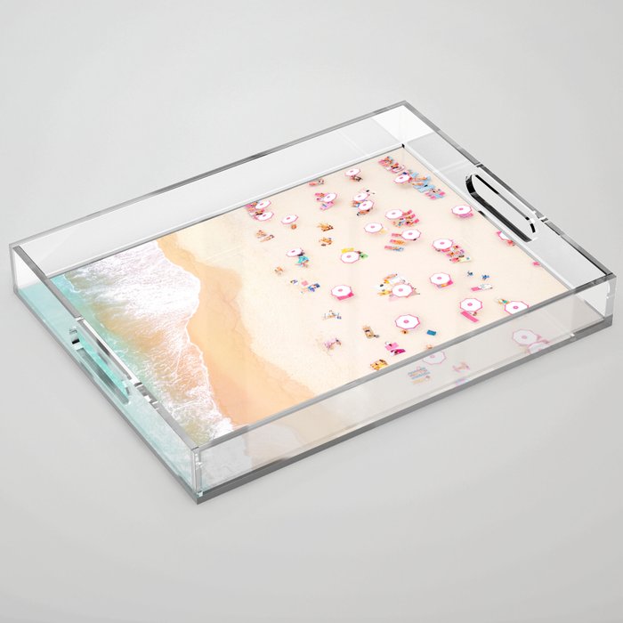 Miami Beach Umbrellas Acrylic Tray Gallery Image 1