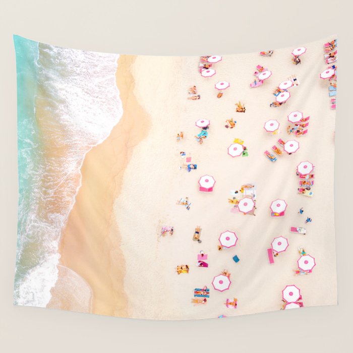 Miami Beach Umbrellas Wall Tapestry Gallery Image 4