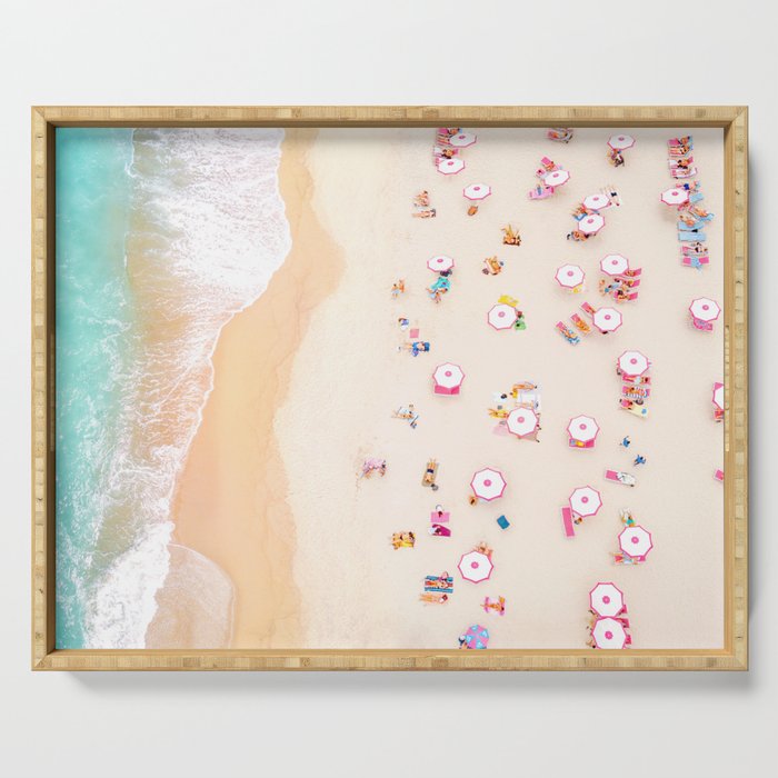 Miami Beach Umbrellas Serving Tray Gallery Image 1