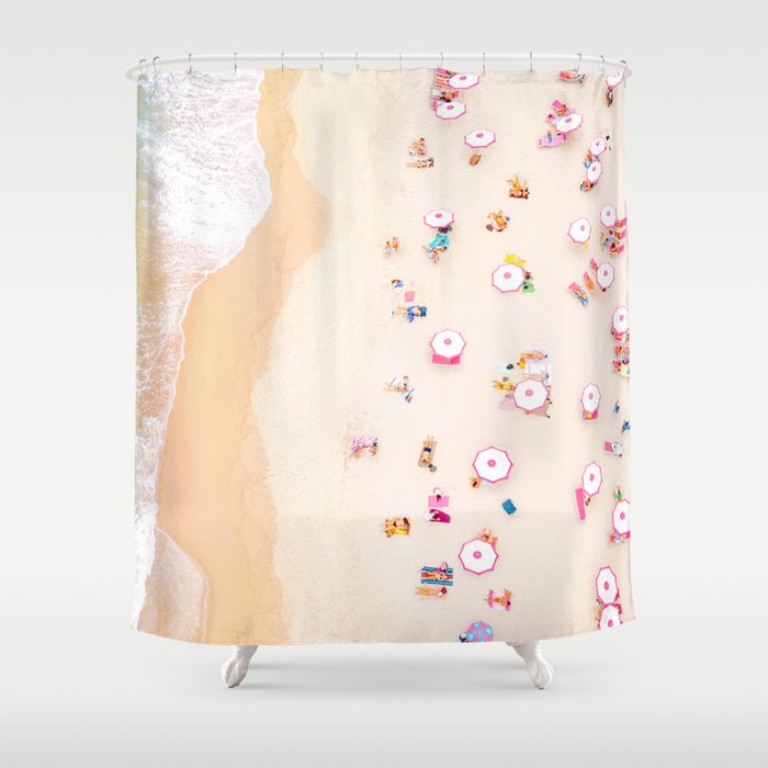 Miami Beach Umbrellas Shower Curtain Gallery Image 1
