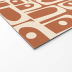 Mid Century Modern Piquet Abstract Multi Pattern in Earthy Red Brown and Beige Cream Welcome Mat Gallery Image 2
