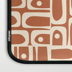 Mid Century Modern Piquet Abstract Multi Pattern in Earthy Red Brown and Beige Cream Laptop Sleeve Gallery Image 3