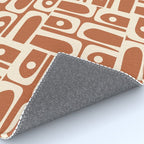 Mid Century Modern Piquet Abstract Multi Pattern in Earthy Red Brown and Beige Cream Rug Gallery Image 4