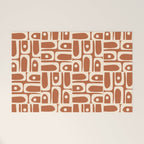 Mid Century Modern Piquet Abstract Multi Pattern in Earthy Red Brown and Beige Cream Welcome Mat Gallery Image 1