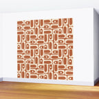 Mid Century Modern Piquet Abstract Multi Pattern in Earthy Red Brown and Beige Cream Wall Mural Gallery Image 2