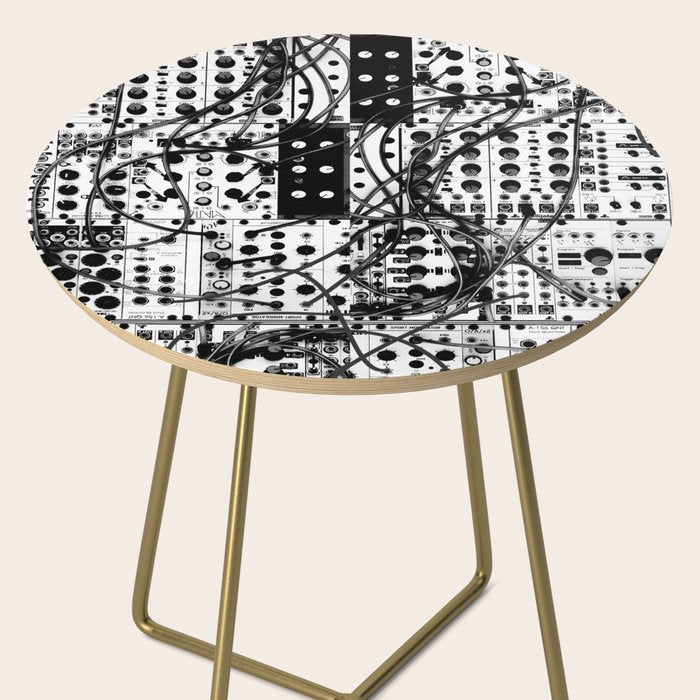 analog synthesizer system - modular black and white Side Table Gallery Image 2