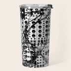analog synthesizer system - modular black and white Travel Mug Gallery Image 2