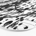 analog synthesizer system - modular black and white Bath Mat Gallery Image 3