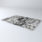 analog synthesizer system - modular black and white Rug Gallery Image 3