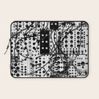 analog synthesizer system - modular black and white Laptop Sleeve Gallery Image 1