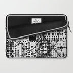 analog synthesizer system - modular black and white Laptop Sleeve Gallery Image 2