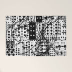analog synthesizer system - modular black and white Welcome Mat Gallery Image 1