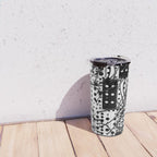 analog synthesizer system - modular black and white Travel Mug Gallery Image 4