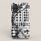 analog synthesizer system - modular black and white iPhone Case Gallery Image 1