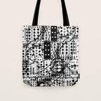 analog synthesizer system - modular black and white Tote Bag Gallery Image 1