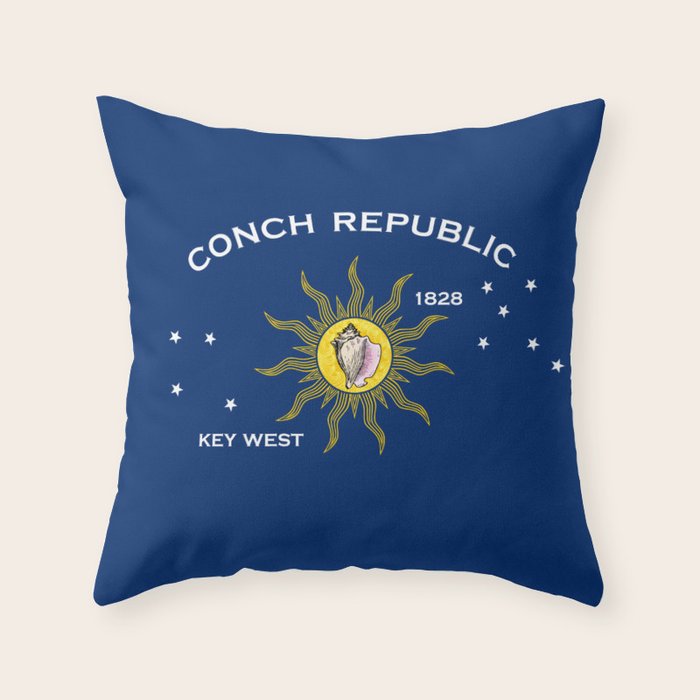 Conch Republic Flag Throw Pillow Gallery Image 1