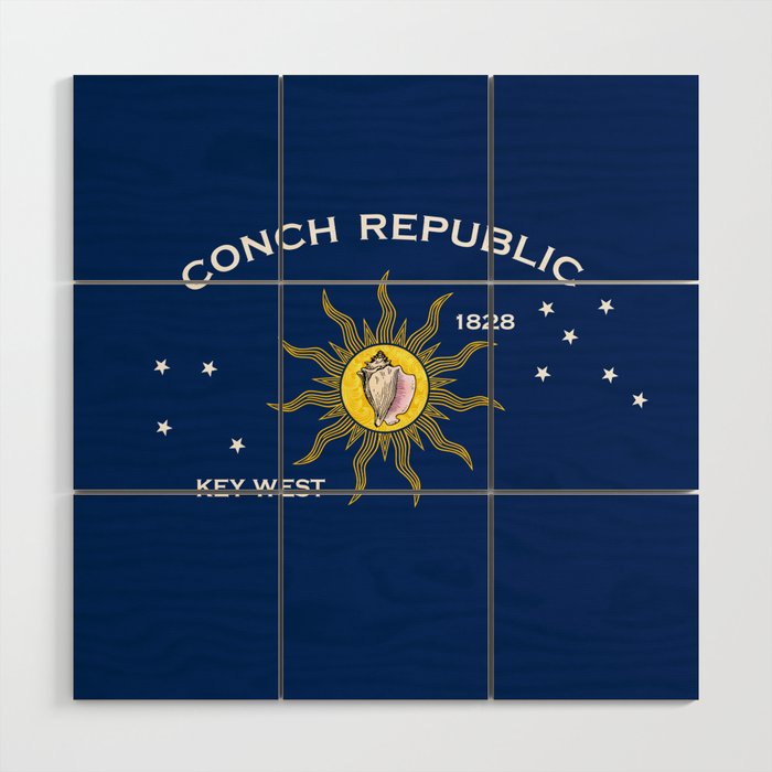 Conch Republic Flag Wood Wall Art Gallery Image 1