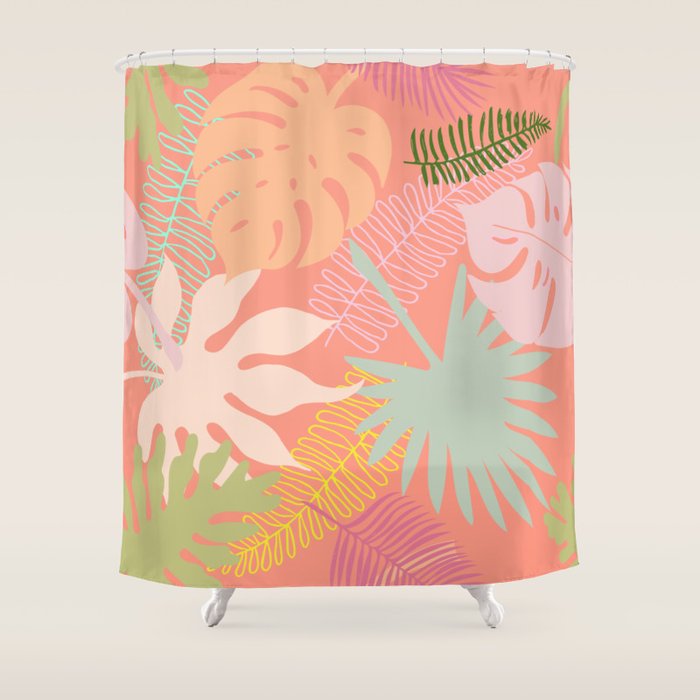 Melon Palms Shower Curtain Gallery Image 1