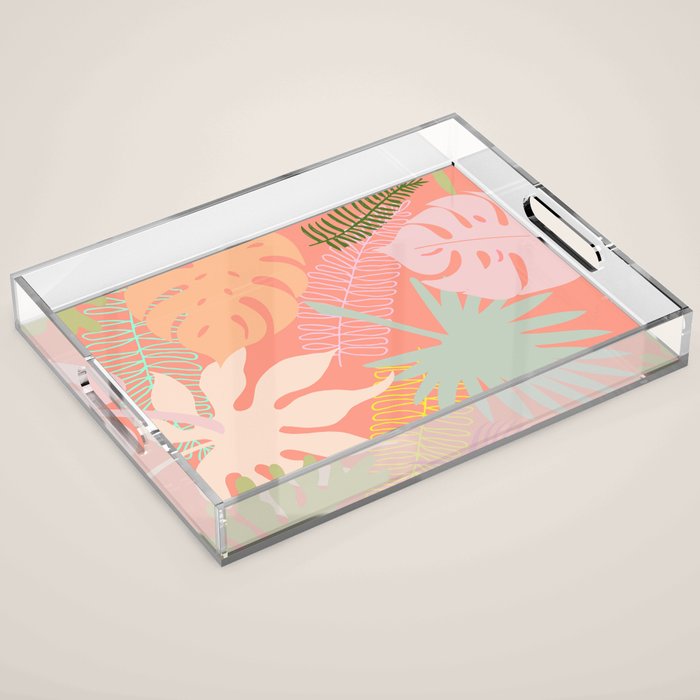 Melon Palms Acrylic Tray Gallery Image 1