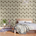 Etched Palm Trees on Vintage Linen Wallpaper Gallery Image 3