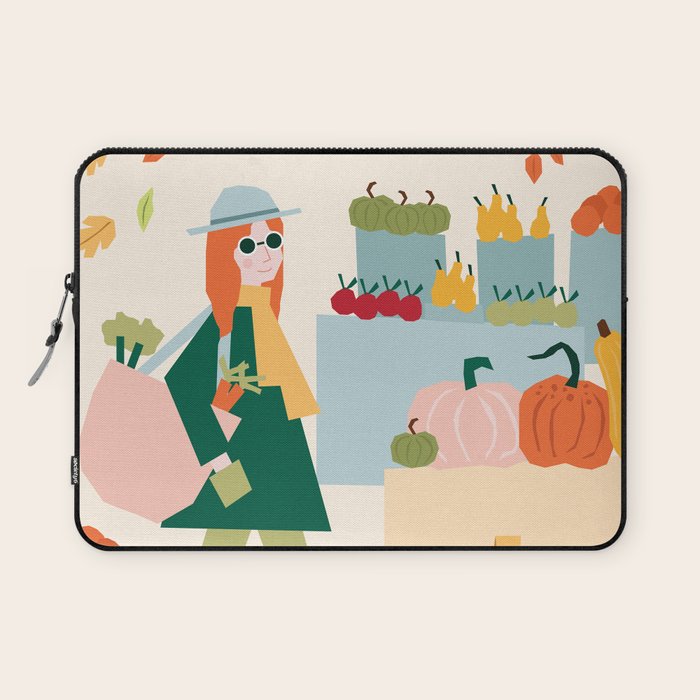 Girl at the farmers market Laptop Sleeve Gallery Image 1