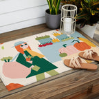 Girl at the farmers market Outdoor Rug Gallery Image 2