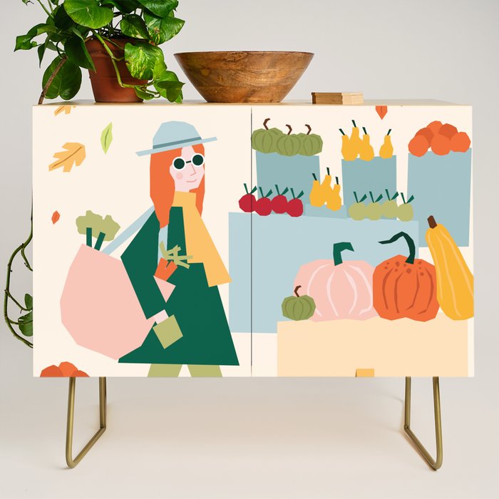Girl at the farmers market Credenza Gallery Image 1