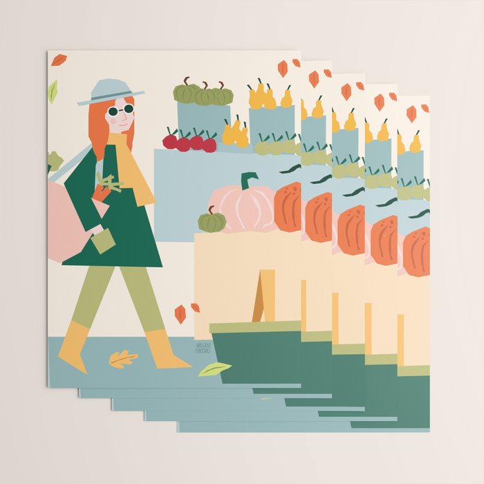 Girl at the farmers market Wrapping Paper Gallery Image 3