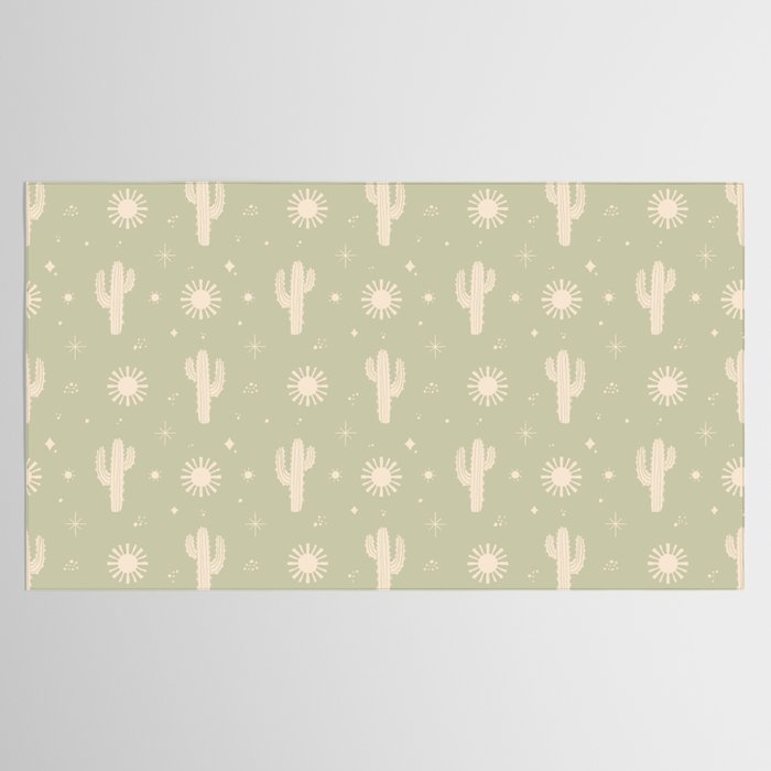 Boho Cactus Sun Desert Sage Green Pattern Tablecloth Gallery Image 2