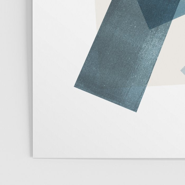 Rectangular Shapes Blue Geometric Abstract Poster Gallery Image 3